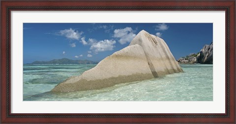 Framed Boulders on the beach, Anse Source d&#39;Argent, La Digue Island, Seychelles Print