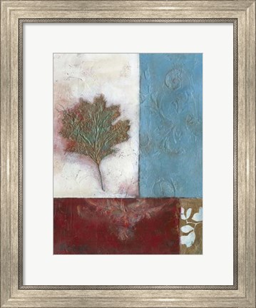 Framed Painterly Leaf Collage II Print