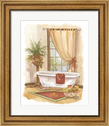 Framed Watercolor Bath in Spice II Print