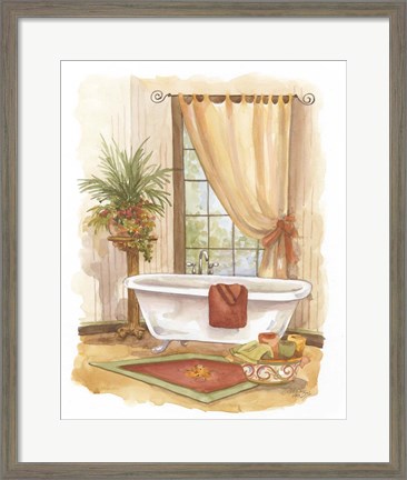 Framed Watercolor Bath in Spice II Print