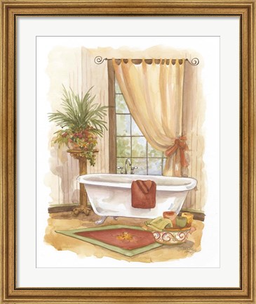 Framed Watercolor Bath in Spice II Print