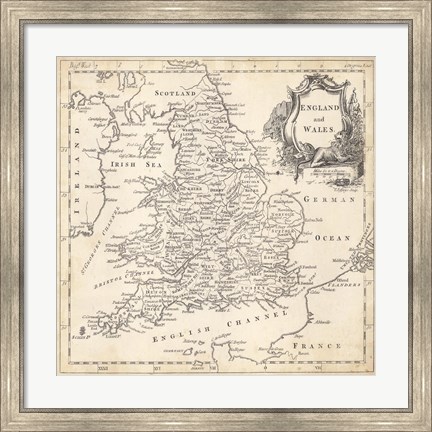 Framed Map of England &amp; Wales Print