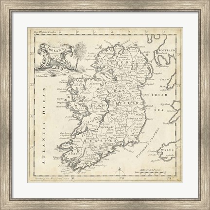 Framed Map of Ireland Print