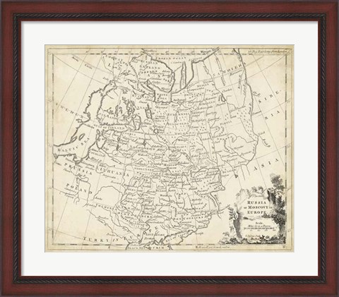 Framed Map of Russia Print