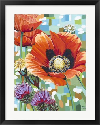 Framed Vivid Poppies II Print