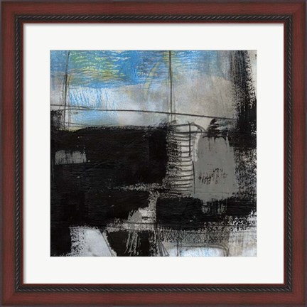 Framed Black on Blue III Print