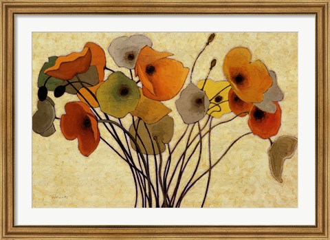 Framed Pumpkin Poppies I Print