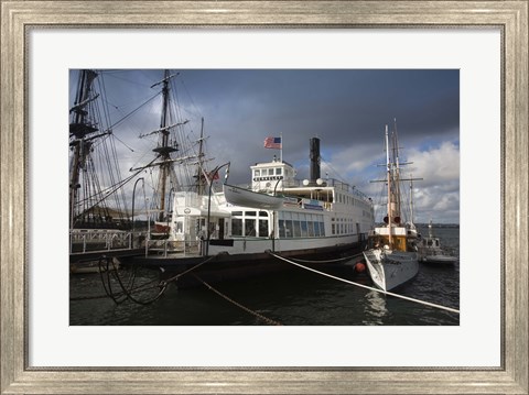 Framed Maritime museum with Ferry Berkeley, San Diego Bay, San Diego, California, USA Print