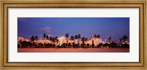 Framed Miami Beach at dusk, FL Print