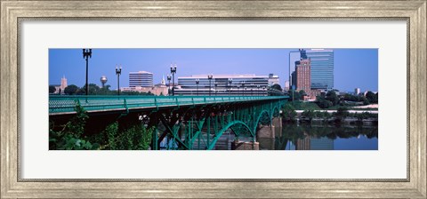 Framed Bridge across river, Gay Street Bridge, Tennessee River, Knoxville, Knox County, Tennessee, USA Print