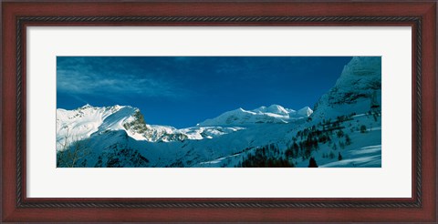 Framed Snowcapped mountain range, Simplon Pass, Valais Canton, Switzerland Print