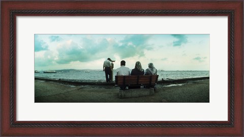 Framed People looking out on the Bosphorus Strait, Istanbul, Turkey Print