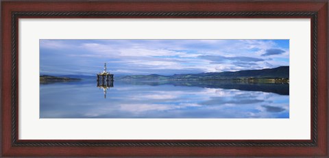 Framed Disused oil rig in the Cromarty Firth, Inverness, Inverness-Shire, Scotland Print