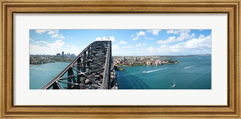 Framed Sydney from top of observation pylon of Sydney Harbor Bridge, New South Wales, Australia Print