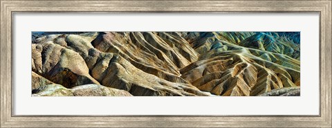 Framed Rock formation on a landscape, Zabriskie Point, Death Valley, Death Valley National Park, California Print