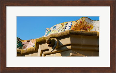 Framed Architectural detail of a building, Park Guell, Barcelona, Catalonia, Spain Print