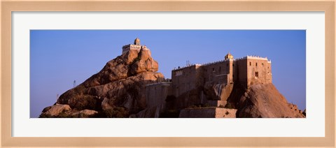 Framed Temple on cliff, Rockfort Ucchi Pillayar Temple, Tiruchirapalli, Tamil Nadu, India Print