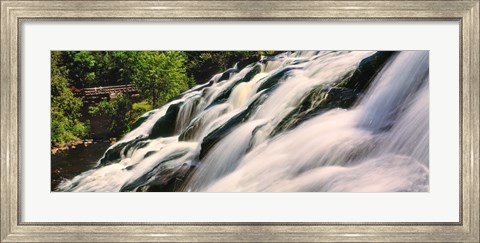 Framed Waterfall in a forest, Bond Falls, Upper Peninsula, Michigan, USA Print