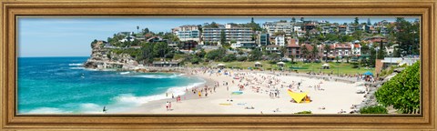 Framed Houses on the coast, Bronte Beach, Sydney, New South Wales, Australia Print