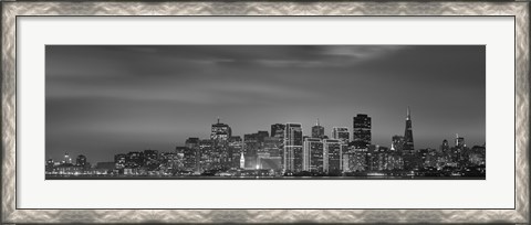 Framed Skyline viewed from Treasure Island, San Francisco, California, USA Print