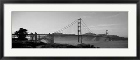 Framed Golden Gate Bridge in Black and White Print