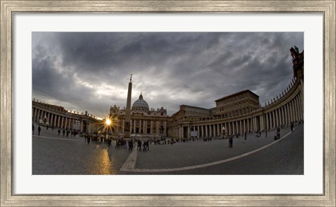 Framed Basilica in the town square at sunset, St. Peter&#39;s Basilica, St. Peter&#39;s Square, Vatican City Print