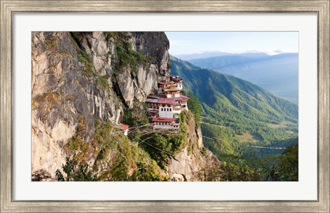 Framed Monastery on mountain, Taktsang Monastery, Paro Valley, Paro District, Bhutan Print