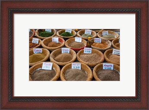 Framed Spices for Sale in a Weekly Market, Arles, Bouches-Du-Rhone, Provence-Alpes-Cote d&#39;Azur, France Print