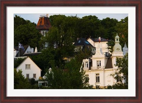 Framed Villas on a hill, Blankenese, Hamburg, Germany Print