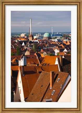 Framed High angle view of buildings in a city, Nuremberg, Bavaria, Germany Print