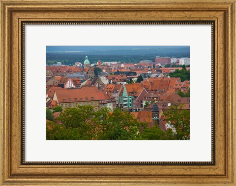 Framed High angle view of buildings in a city, Bamberg, Bavaria, Germany Print