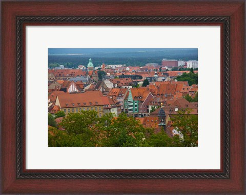 Framed High angle view of buildings in a city, Bamberg, Bavaria, Germany Print