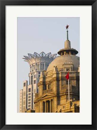 Framed Buildings in The Bund at dawn, Shanghai, China Print