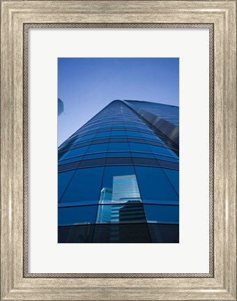 Framed Reflection of buildings on a stock exchange building, Exchange Square, Central District, Hong Kong Island, Hong Kong Print