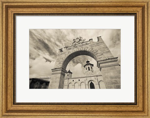 Framed Entrance of a Winery, Chateau Cos d&#39;Estournel, St-Estephe, Haut Medoc, Gironde, Aquitaine, France Print