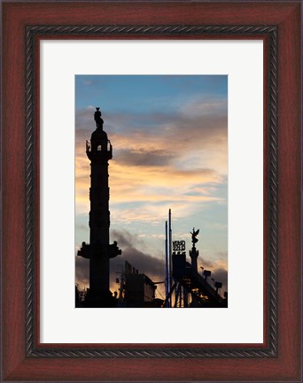 Framed Esplanade des Quinconces and carnival at sunset, Bordeaux, Gironde, Aquitaine, France Print