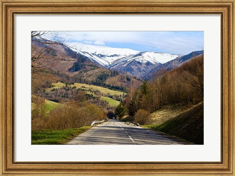 Framed Mountain road in a valley, Tatra Mountains, Slovakia Print