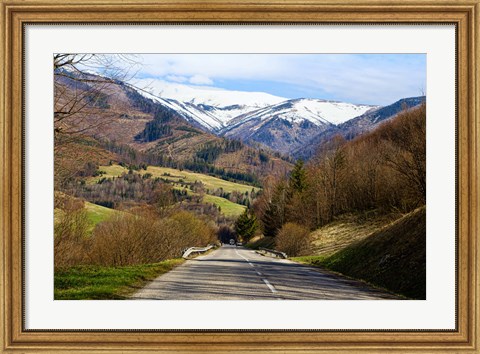 Framed Mountain road in a valley, Tatra Mountains, Slovakia Print