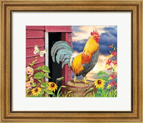 Framed Barnyard Morning Print