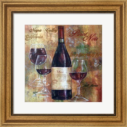 Framed Napa Valley Pinot Lettered Print