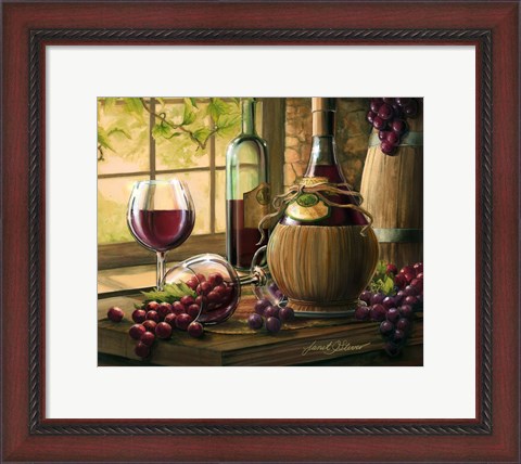 Framed Wine By The Window I Print