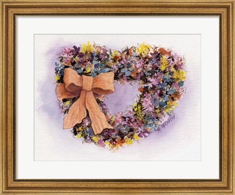 Framed Dried Flower Wreath Print