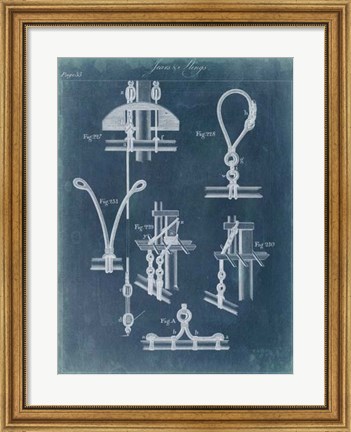 Framed Nautical Detail Blueprint IV Print