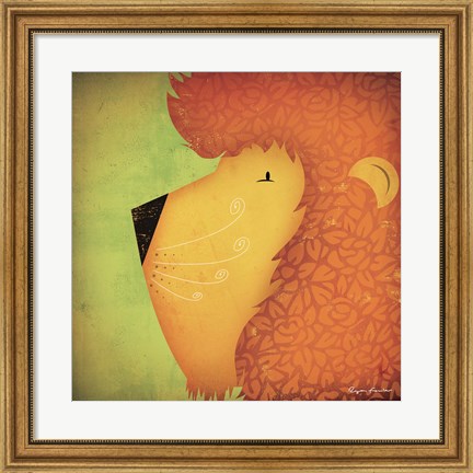 Framed Lion WOW Print