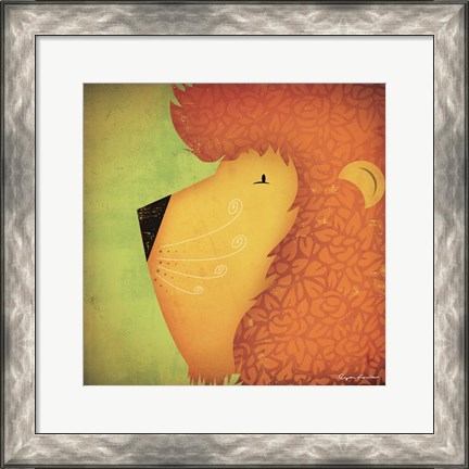 Framed Lion WOW Print