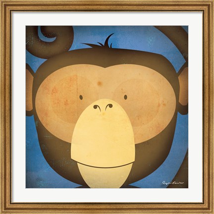 Framed Monkey WOW Print