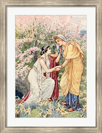 Framed Demeter Rejoiced For Her Daughter Was By Her Side Print