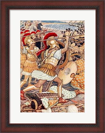 Framed They Crashed Into the Persian Army with Tremendous Force Print