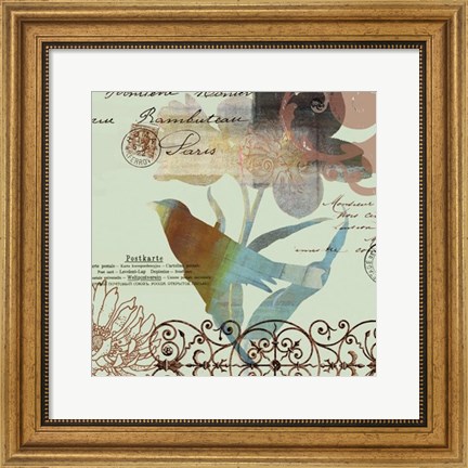 Framed Fanciful Bird II Print