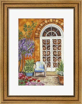 Framed Tuscan Veranda I Print